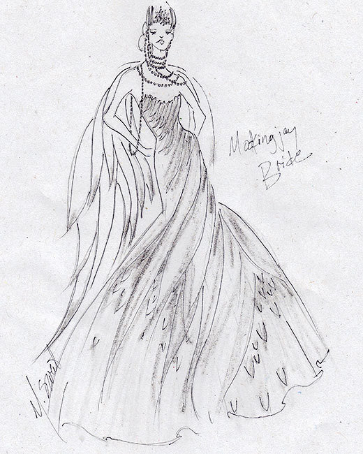 Hunger Games Katniss Wedding Dress sketch