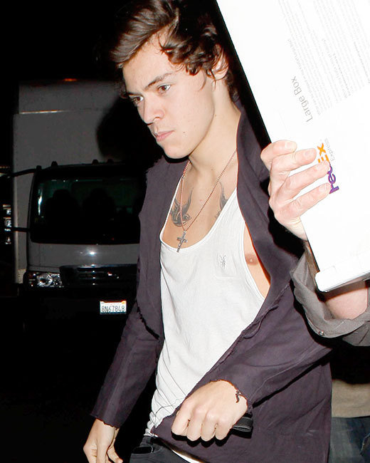 Harry Styles suffers wardrobe malfunction at Troubadour