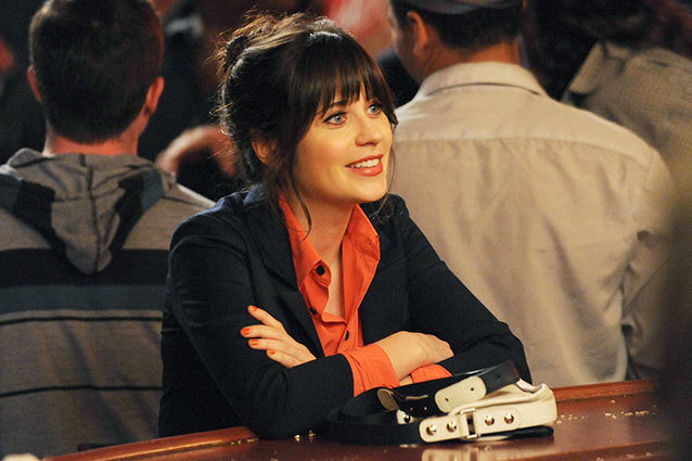 NEW GIRL:  Jess (Zooey Deschanel) visits Nick during his big marketing campaign to promote the bar in the &quot;Guys Night&quot; episode of NEW GIRL airing Tuesday, March 19 (9:00-9:30 PM ET/PT) on FOX.  &#xa9;2013 Fox Broadcasting Co.  Cr:  Ray Mickshaw/FOX