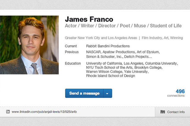 James Franco LinkedIn Profile James Franco LinkedIn Profile