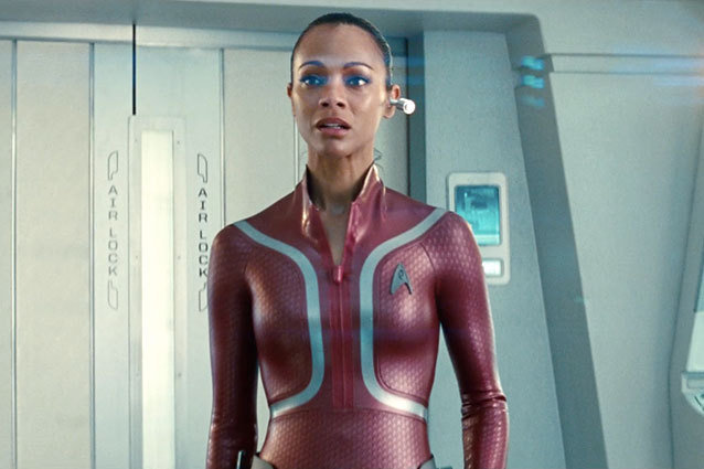 Star Trek Into Darkness Zoe Saldana's Uhura Wears a Slinky Catsuit in Star Trek Into Darkness