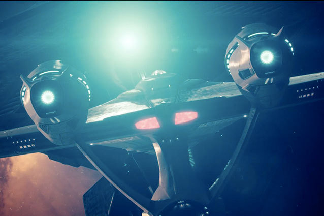 Star Trek Into Darkness John Harrison's Starship Dwarfs the Enterprise in the Star Trek Into Darkness Trailer