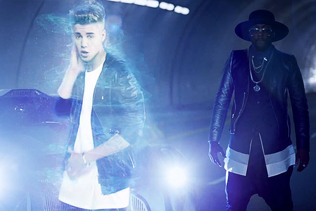 Justin Bieber with will.i.am in music video for '#thatPower'