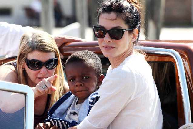 51191804 "Gravity" stars George Clooney and Sandra Bullock are all smiles as they arrive at the 70th Annual Venice Film Festival in Venice, Italy on August 28, 2013. FameFlynet, Inc - Beverly Hills, CA, USA - +1 (818) 307-4813 RESTRICTIONS APPLY: USA/AUSTRALIA ONLY