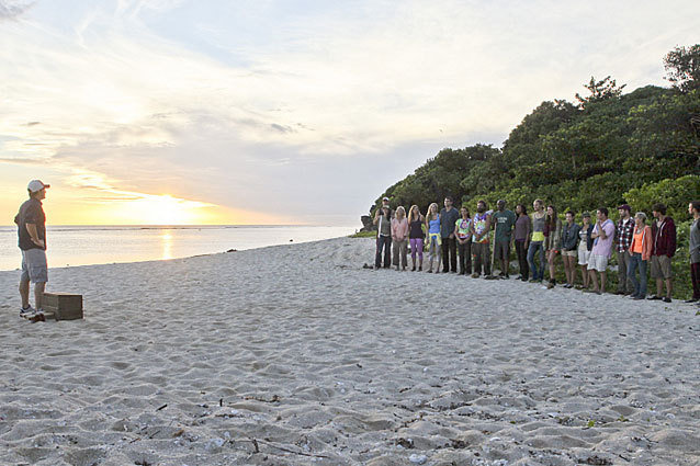 "Premiere" - Jeff Probst addresses the twenty survivors during the premiere episode of SURVIVOR: BLOOD vs. WATER. The twenty-seventh installment of the Emmy Award-winning reality series premieres with a special 90-minute edition, Wednesday, September 18 (8:00 Ã¢Â€Â“ 9:30 PM ET/PT) on the CBS Television Network. #Survivor. Photo: Monty Brinton/CBS Ã‚Â©2013 CBS Broadcasting Inc. All Rights Reserved.