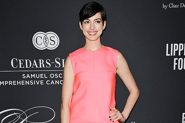 SANTA MONICA, CA - OCTOBER 19:  Actress Anne Hathaway attends the 2013 Pink Party at Hangar 8 on October 19, 2013 in Santa Monica, California.  (Photo by Jason LaVeris/FilmMagic)