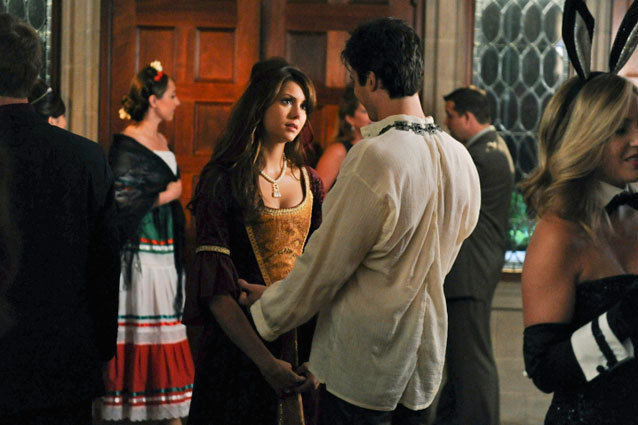 The Vampire Diaries -- &ldquo;Monster&rsquo;s Ball&rdquo; -- Image Number: VD505b_0630.jpg &mdash; Pictured (L-R): Nina Dobrev as Elena and Ian Somerhalder as Damon -- Photo: Curtis Baker/The CW -- &copy; 2013 The CW Network, LLC. All rights reserved