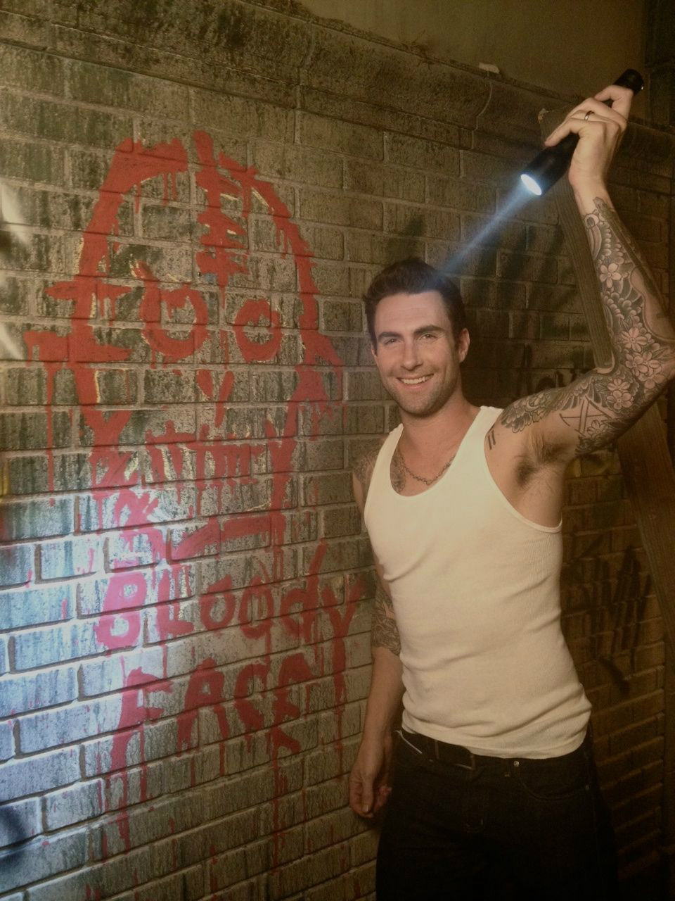 Adam Levine Bloody Face
